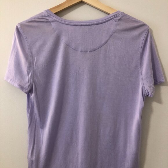 3/$25 ❥ Armani Exchange V Neck Lightweight Lavender Pastel Viscose Top Tee Small - Picture 6 of 11